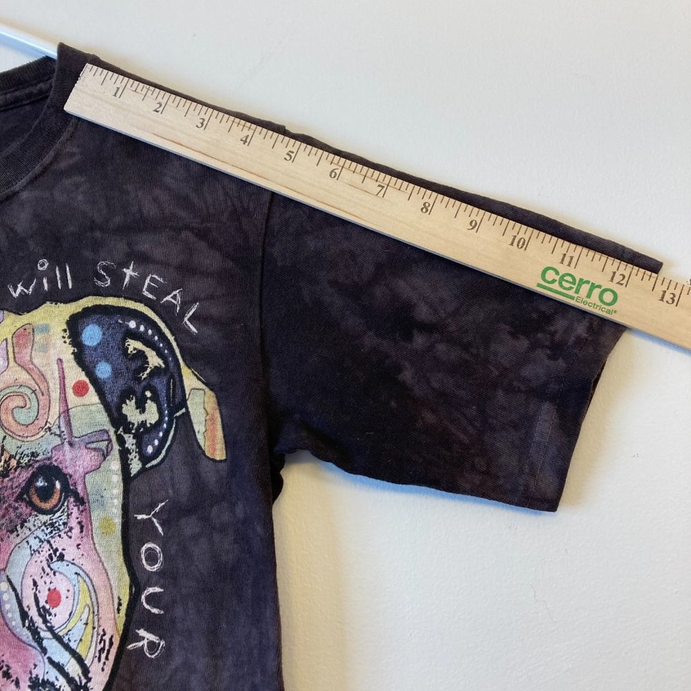 The Mountain Tee Shirt Youth L Black Brown Beware Of Pit Bull Dog - Picture 4 of 9